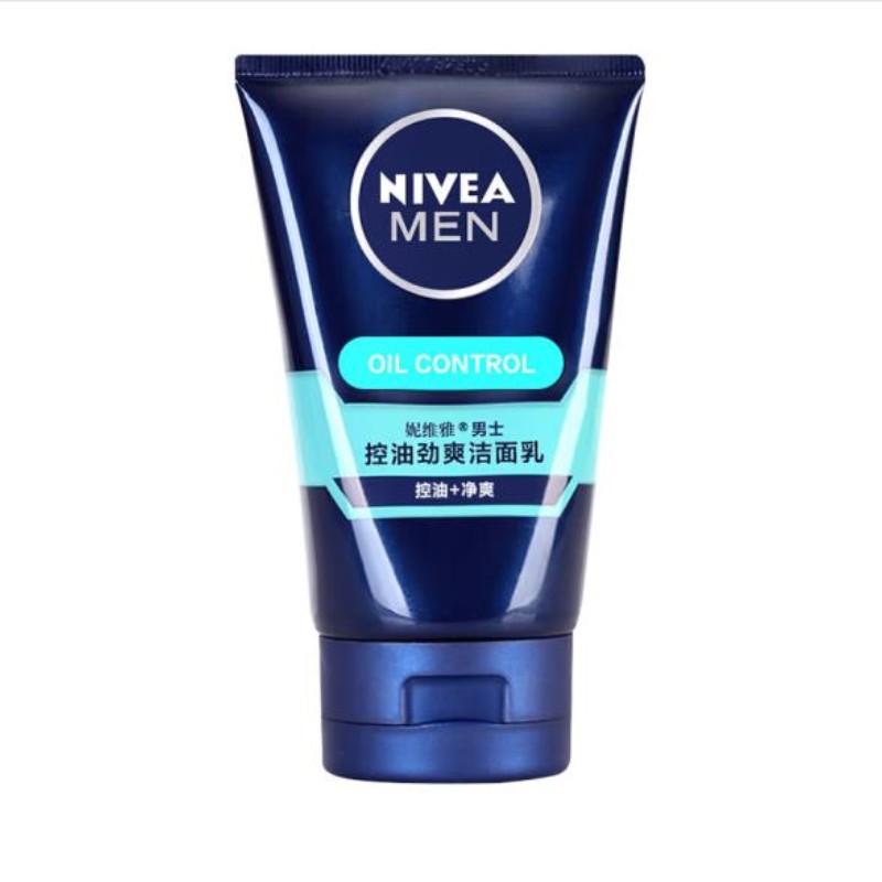 NIVEA男士控油劲爽洁面乳100g去油洗面奶深层清洁不紧绷抗痘补水保湿