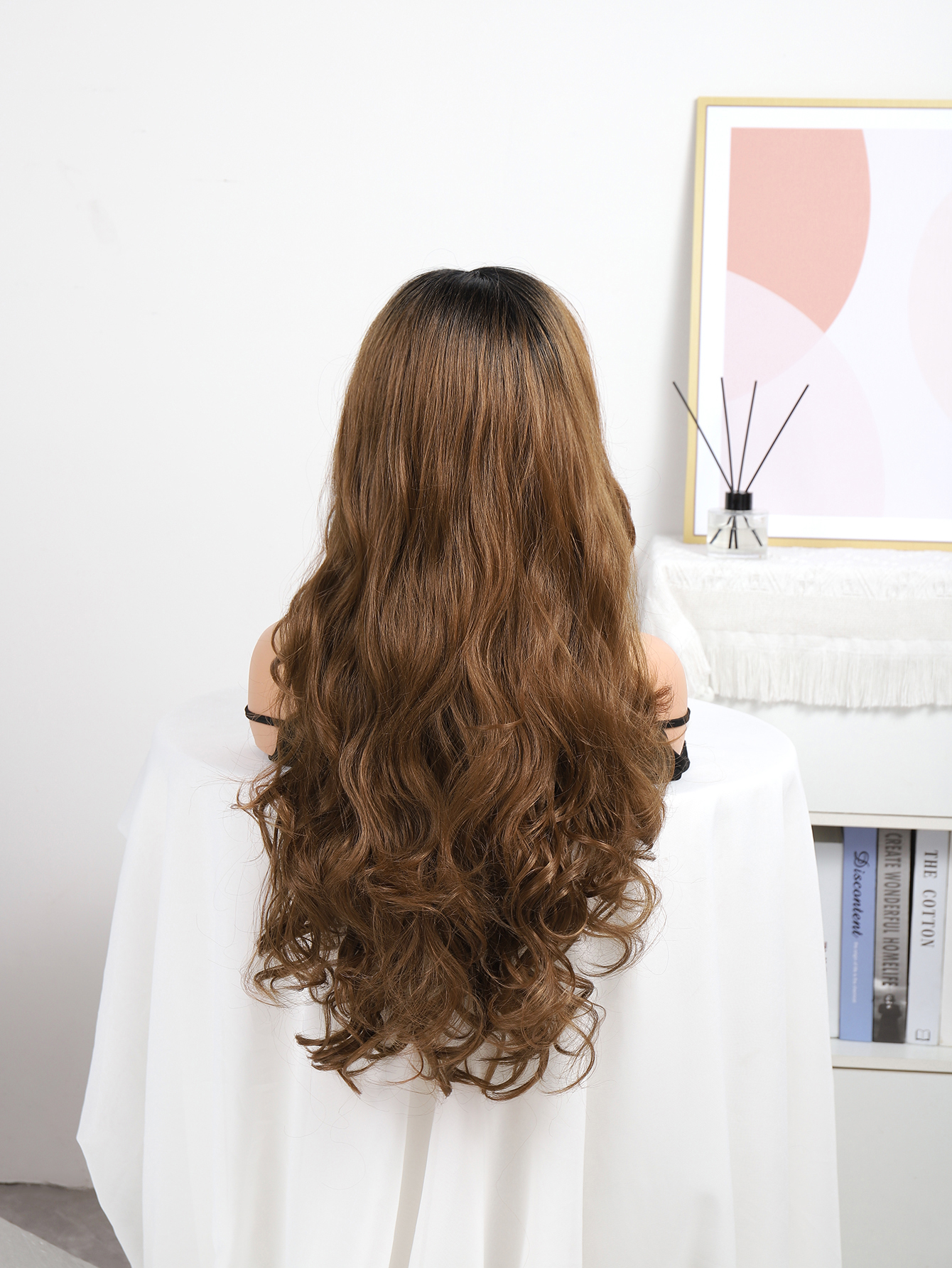 Amazon hand-woven front lace wig, high-temperature silk long curly hair 360 lace wigs vendor Item Picture