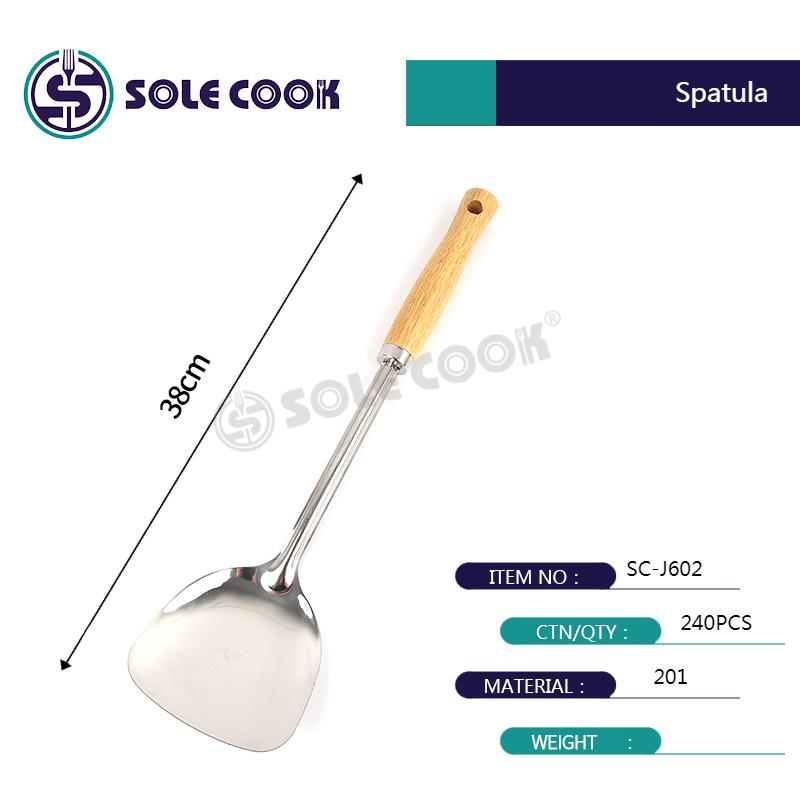sole cook传统工艺精美SC-J602系列不锈钢厨房烹饪锅铲汤漏勺厨具套装详情3