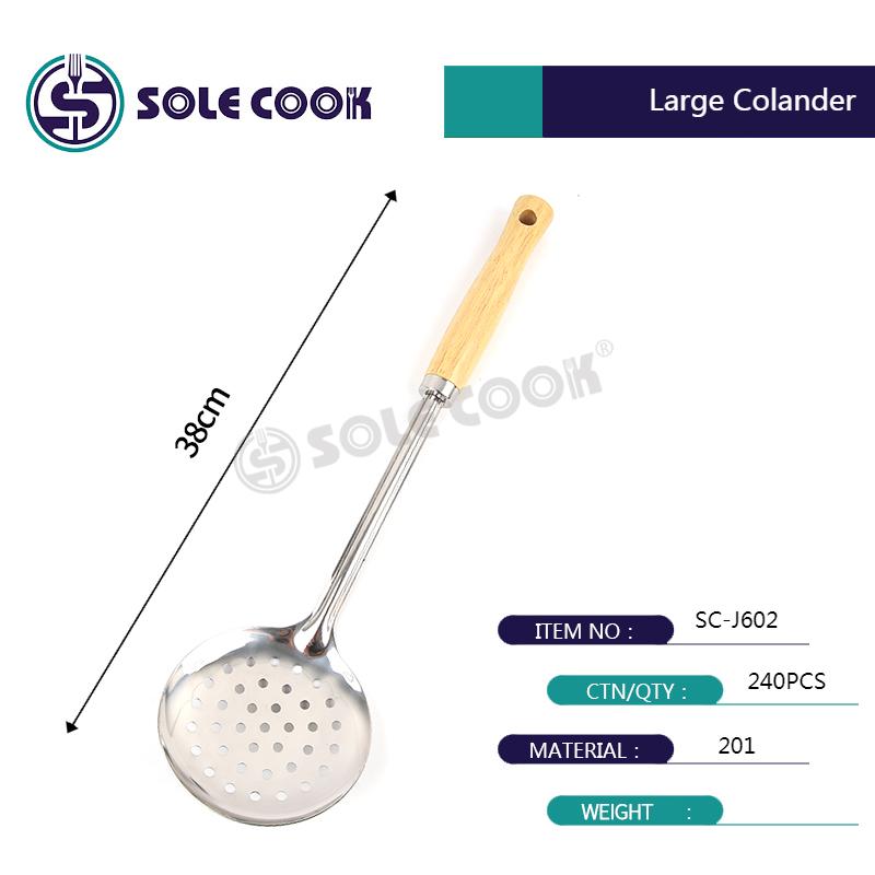 sole cook传统工艺精美SC-J602系列不锈钢厨房烹饪锅铲汤漏勺厨具套装详情9