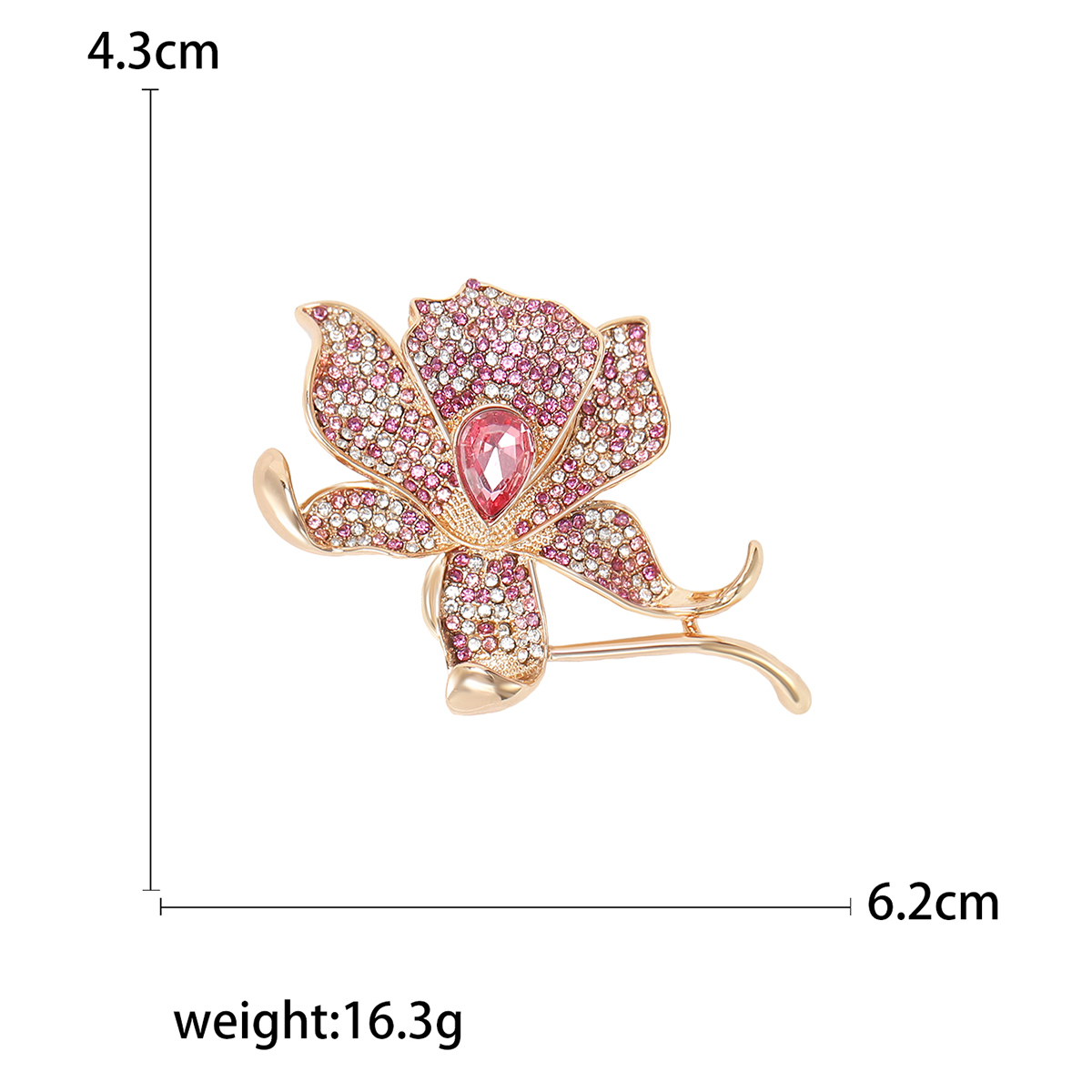 Elegant and refined lily brooch for women, high-end crystal grand suit brooch, Japanese and Korean plant and flower accessories, European and American colorful water diamond lily brooch, fashionable, elegant and grand brooch, versatile floral clothes and accessories for women Application Scenario