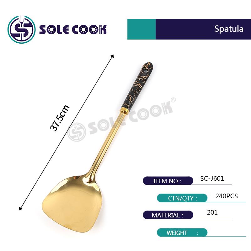 sole cook传统工艺精美SC-J601系列不锈钢厨房烹饪锅铲汤漏勺厨具套装详情3