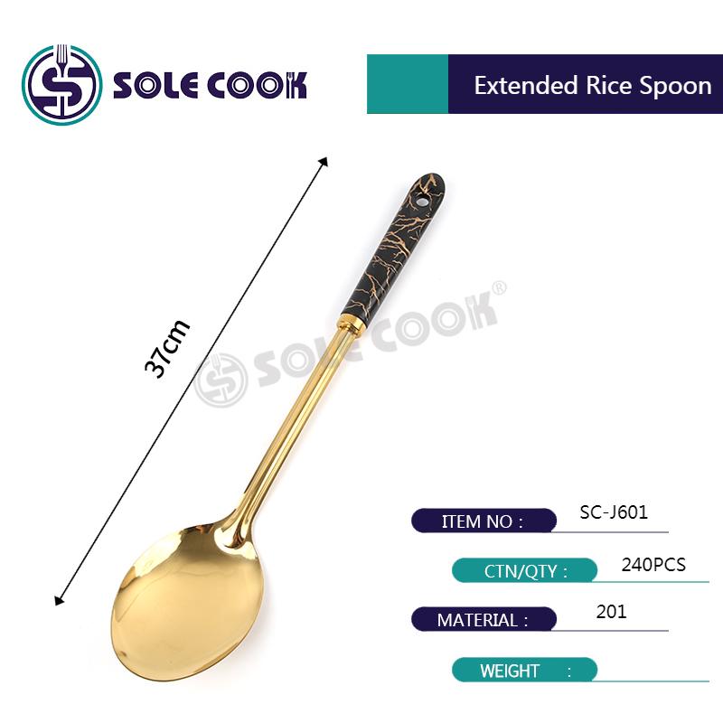 sole cook传统工艺精美SC-J601系列不锈钢厨房烹饪锅铲汤漏勺厨具套装详情2
