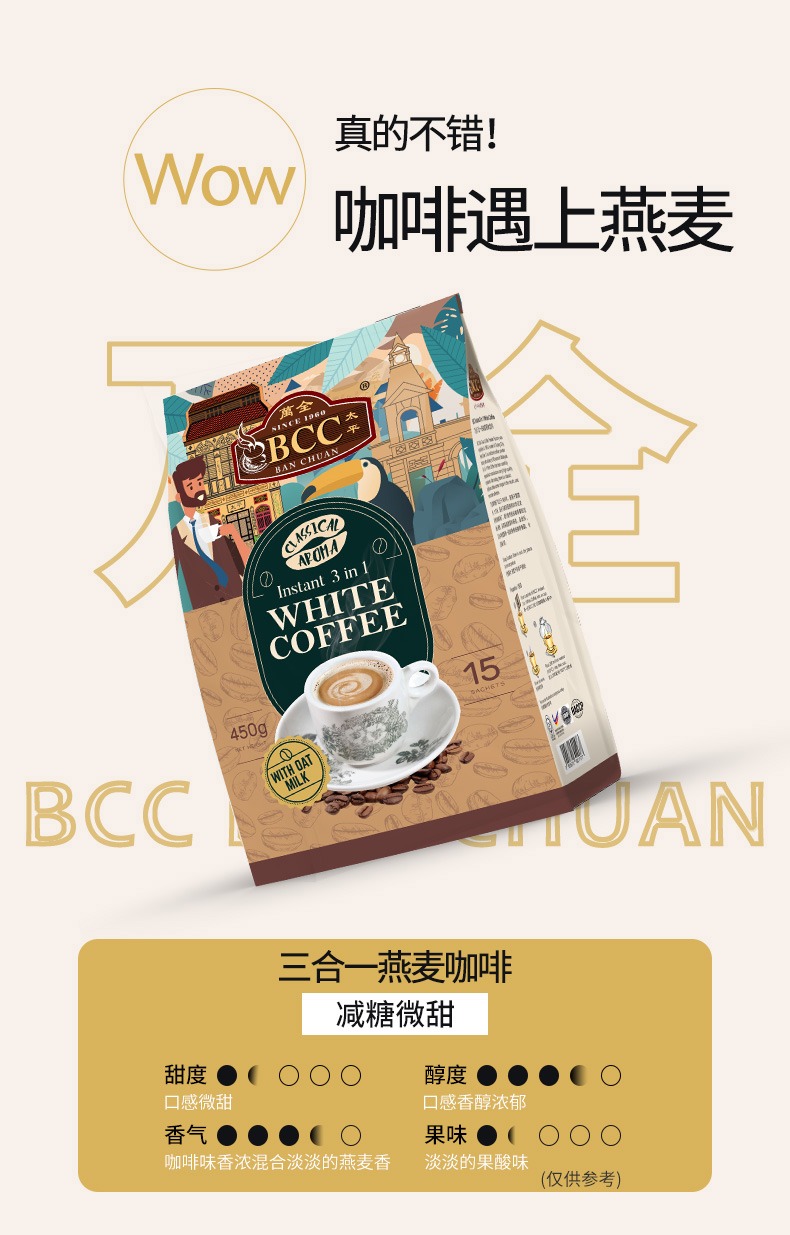白咖啡马来西亚原装进口原味白咖啡三合一速溶咖啡粉无植脂末详情1