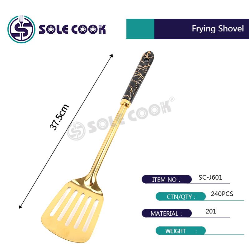 sole cook传统工艺精美SC-J601系列不锈钢厨房烹饪锅铲汤漏勺厨具套装详情4