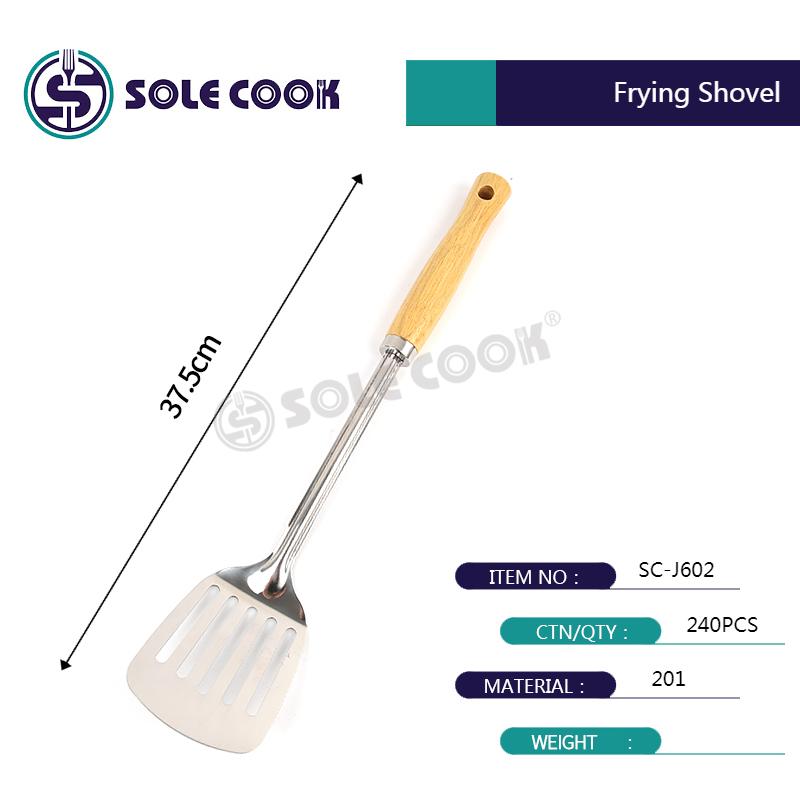 sole cook传统工艺精美SC-J602系列不锈钢厨房烹饪锅铲汤漏勺厨具套装详情4