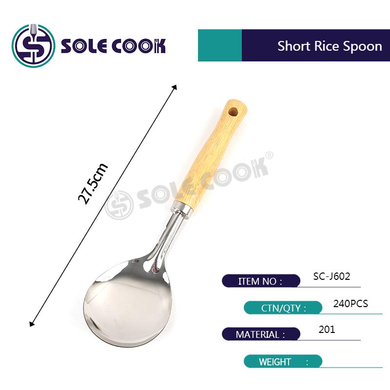 sole cook传统工艺精美SC-J602系列不锈钢厨房烹饪锅铲汤漏勺厨具套装详情7