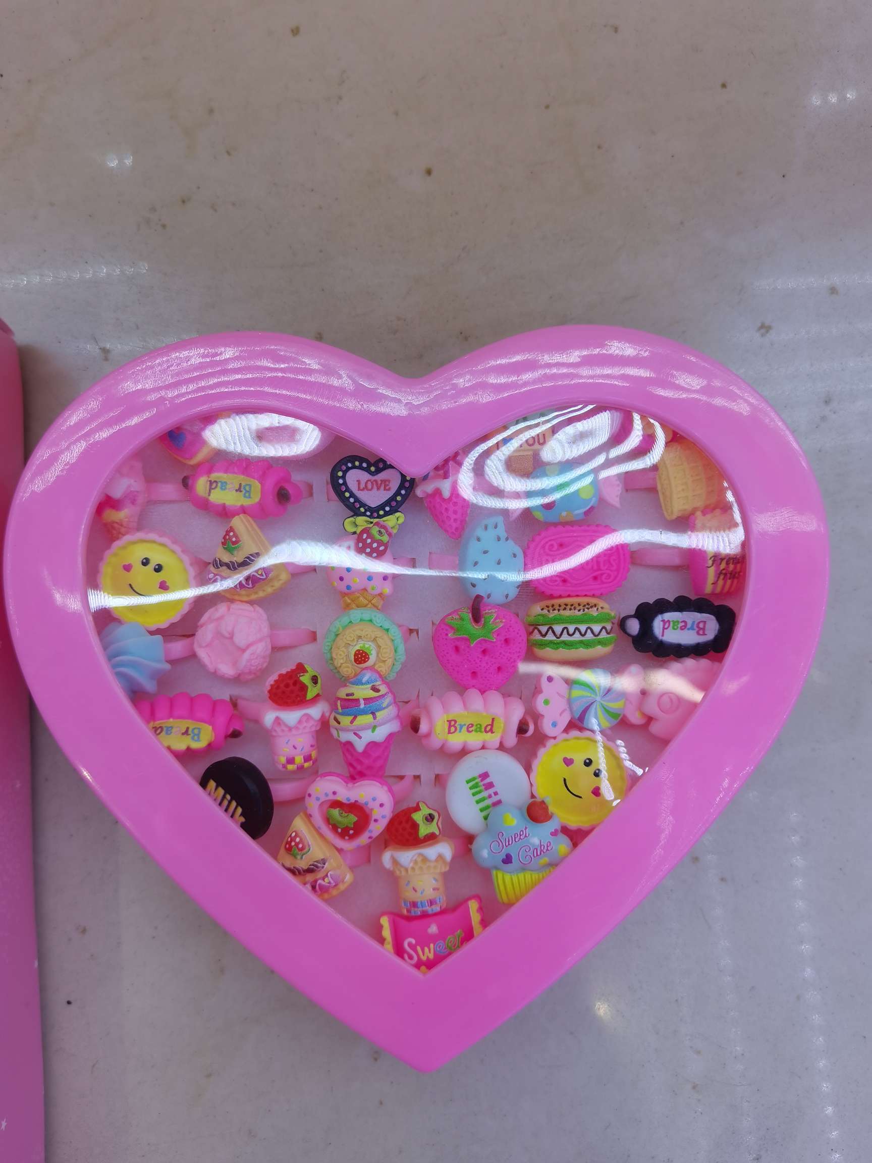儿童DIY化妆品玩具戒指青玫珠饰圣诞饰品树脂幻影工艺玩具配件