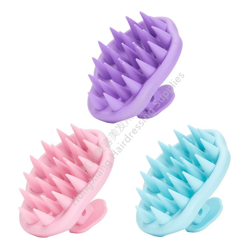 Factory wholesale silicone shampoo brush Home with soft hair silicone brush scalp massage clean shampoo comb