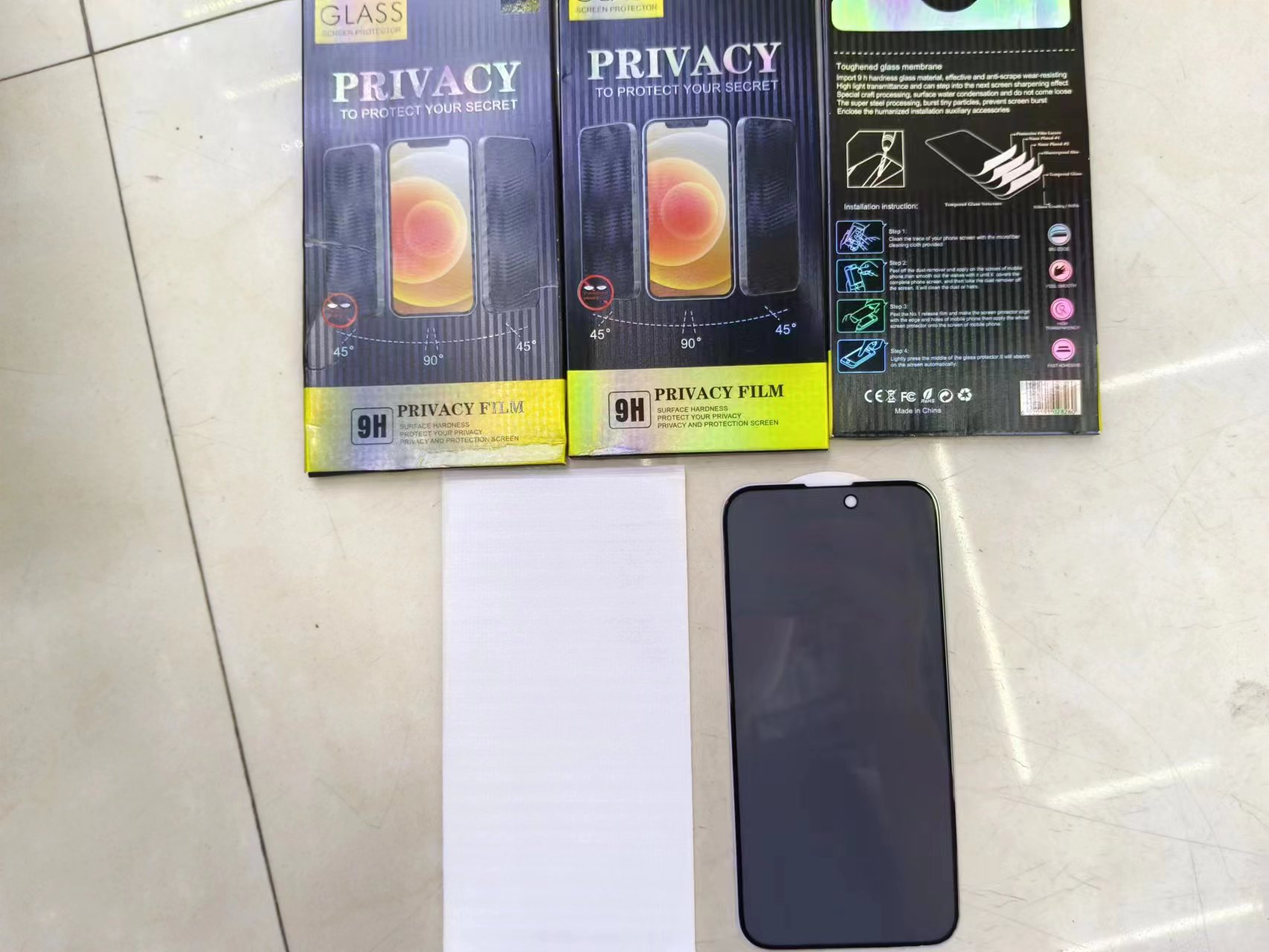 45° anti-peeping mobile phone tempered film