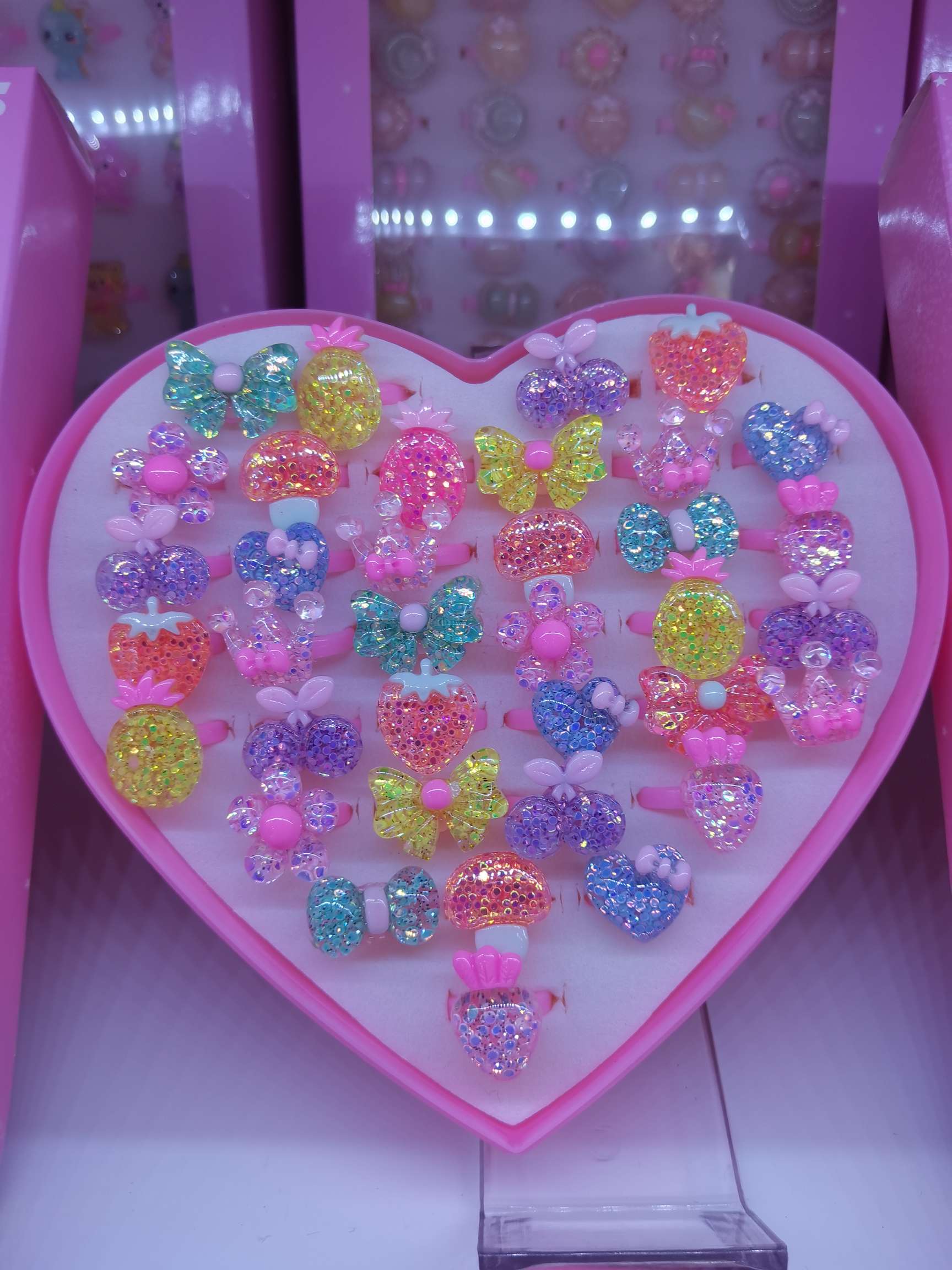 儿童戒指DIY玩具饰品配件圣诞热款青玫珠饰创意化妆品树脂幻影工艺