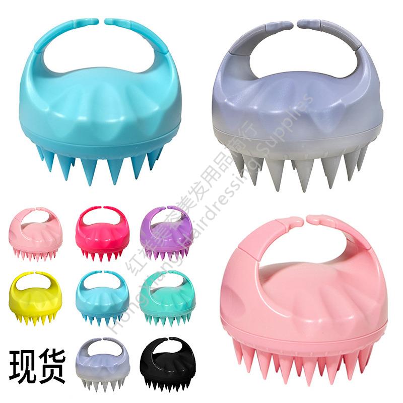 Manufacturers direct sales silicone shampoo brush multi-functional massage brush dry and wet shampoo comb bath massage shampoo brush