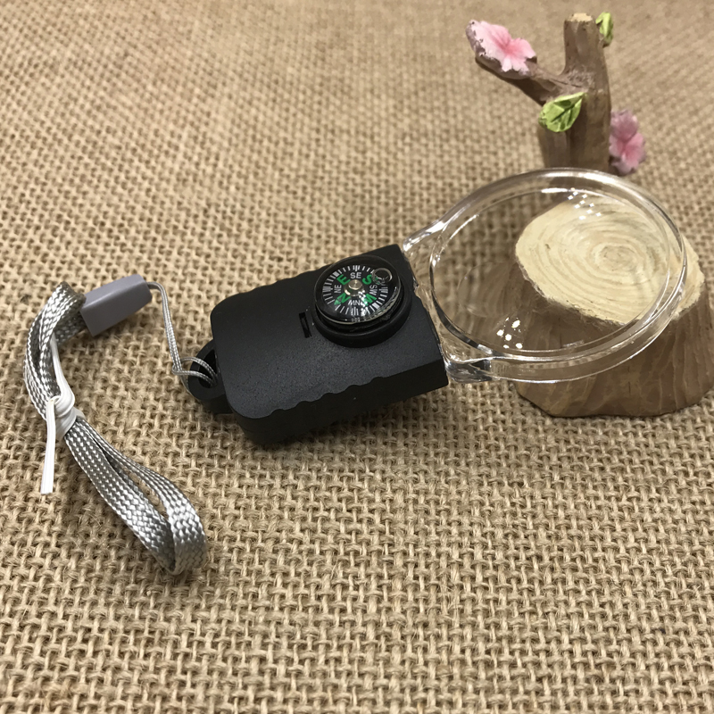 义乌晶辉LED带灯便捷新款多功能ok168迷你指南针放大镜