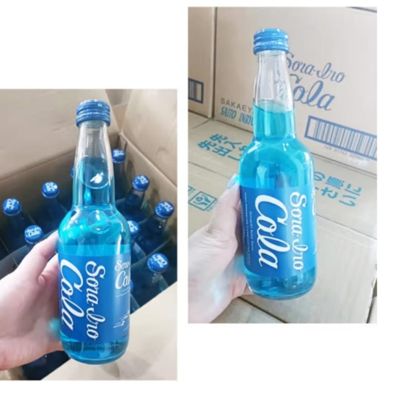 齐藤蓝色可乐日本进口 玻璃瓶网红蓝色可乐广岛汽水 330ml蓝色可乐广岛汽水碳酸饮料详情图5