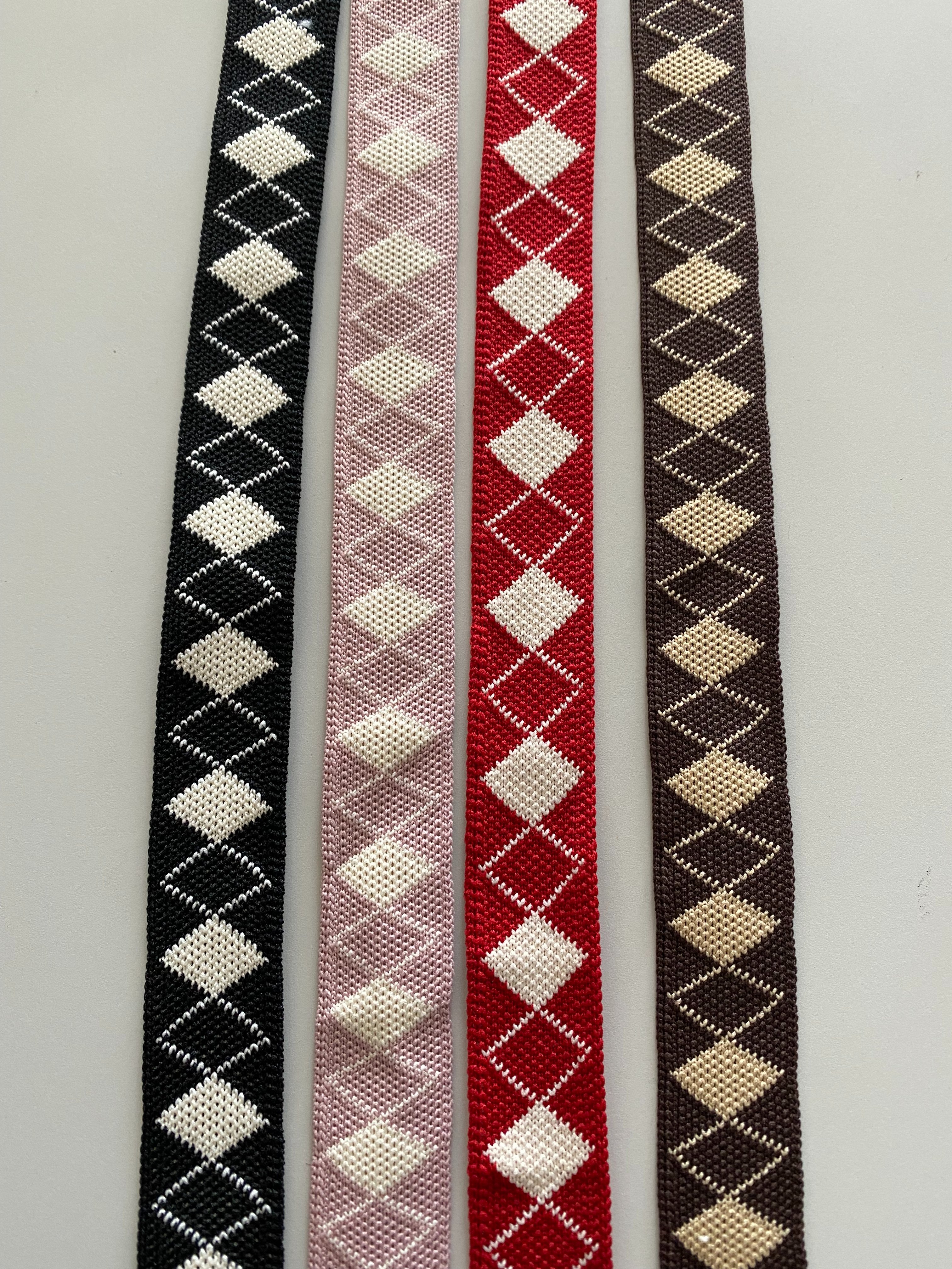 Jianjian Fashion's new diamond-shaped checkered knitted belt clothing accessories