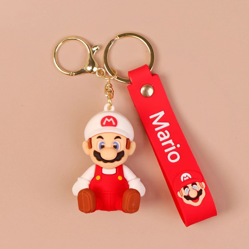 经典卡通超级玛丽马里奥立体公仔汽车钥匙扣挂件挂饰夜市摆摊钥匙扣挂件钥匙链详情4