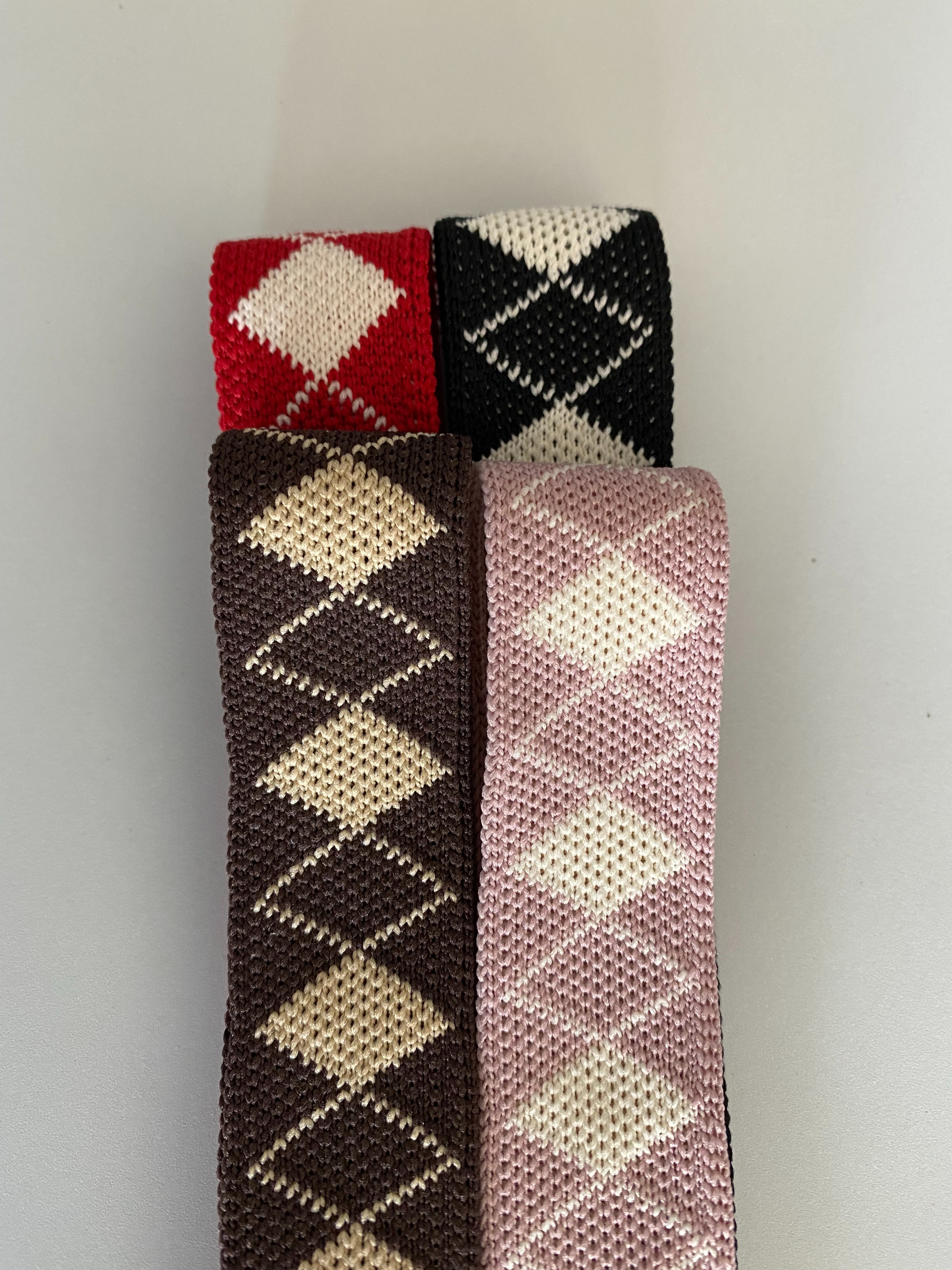 Jianjian Fashion's new diamond-shaped checkered knitted belt clothing accessories details Picture