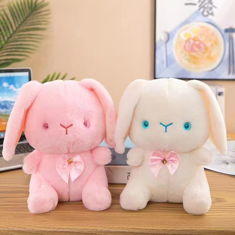 Plush toy rabbit figurine, made of two-color plush material for rabbits
