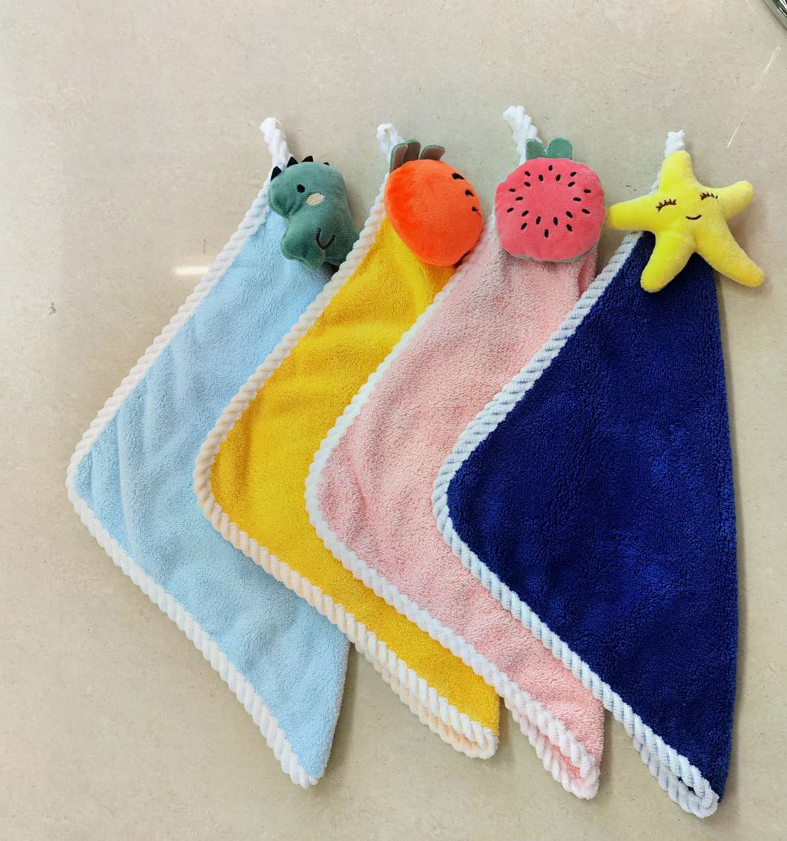 超柔珊瑚绒30*30cm擦手巾海星款