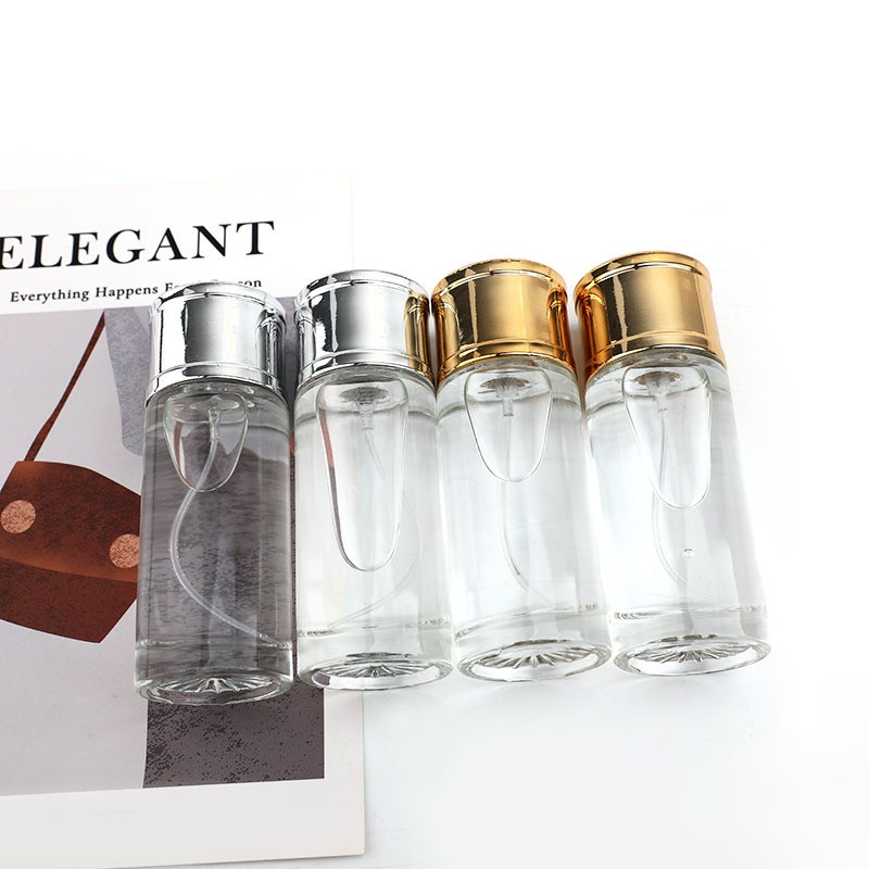 Factory direct sales of 50ML transparent straight round perfume glass bottles, portable spray dispensing glass bottles, and empty cosmetic bottles Application Scenario