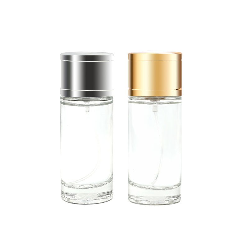 Factory direct sales of 50ML transparent straight round perfume glass bottles, portable spray dispensing glass bottles, and empty cosmetic bottles Item Picture