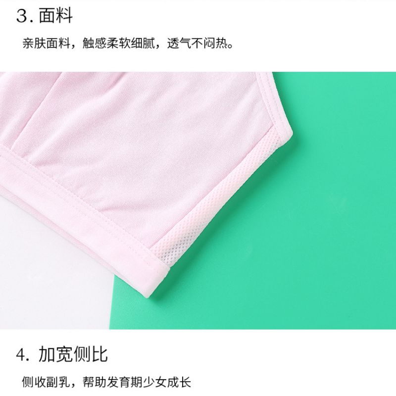 固定双肩带少女背心 可爱印花性感透明肩带裹胸发育期无钢圈文胸背心详情10