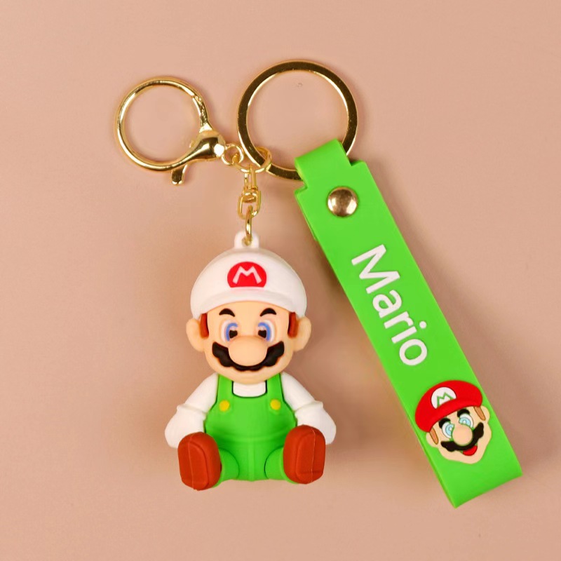 经典卡通超级玛丽马里奥立体公仔汽车钥匙扣挂件挂饰夜市摆摊钥匙扣挂件钥匙链详情1