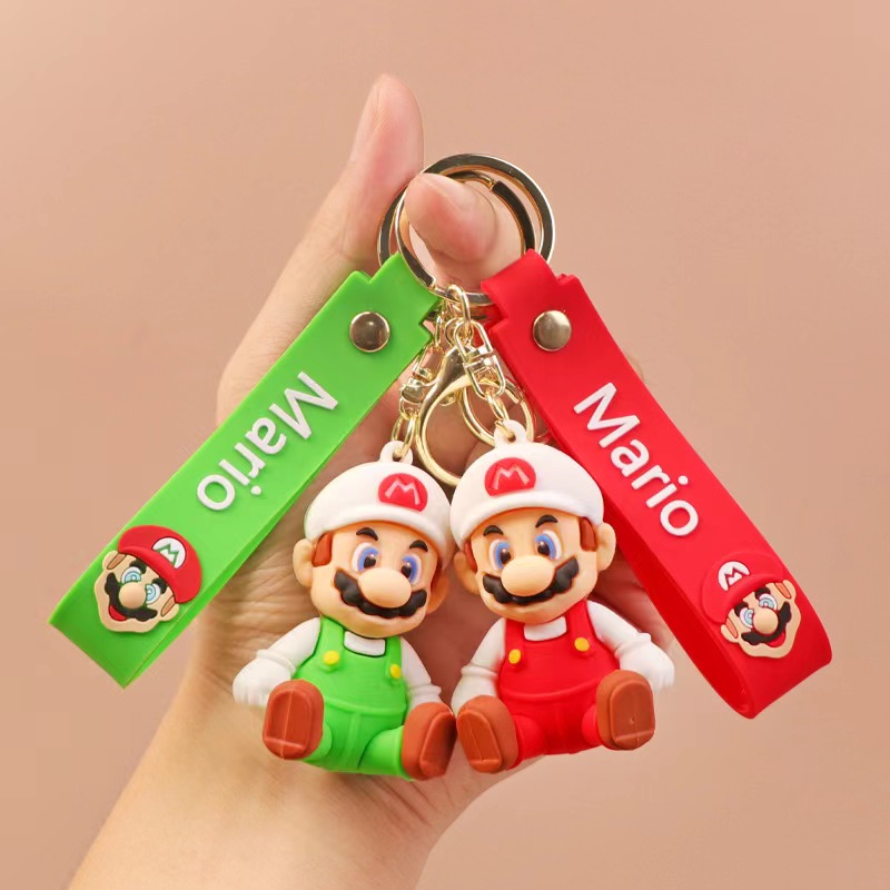 经典卡通超级玛丽马里奥立体公仔汽车钥匙扣挂件挂饰夜市摆摊钥匙扣挂件钥匙链详情6