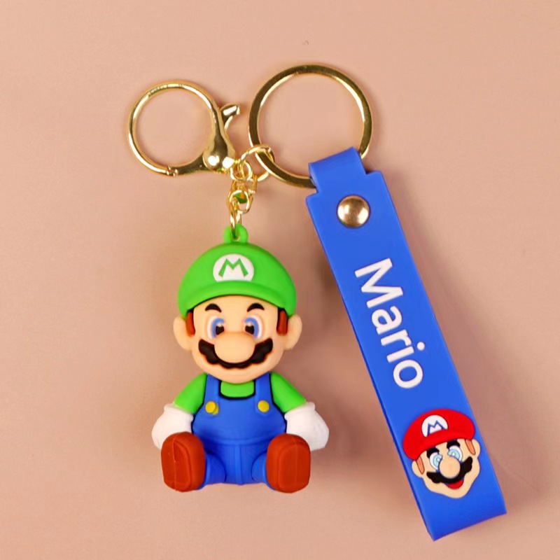 经典卡通超级玛丽马里奥立体公仔汽车钥匙扣挂件挂饰夜市摆摊钥匙扣挂件钥匙链详情2