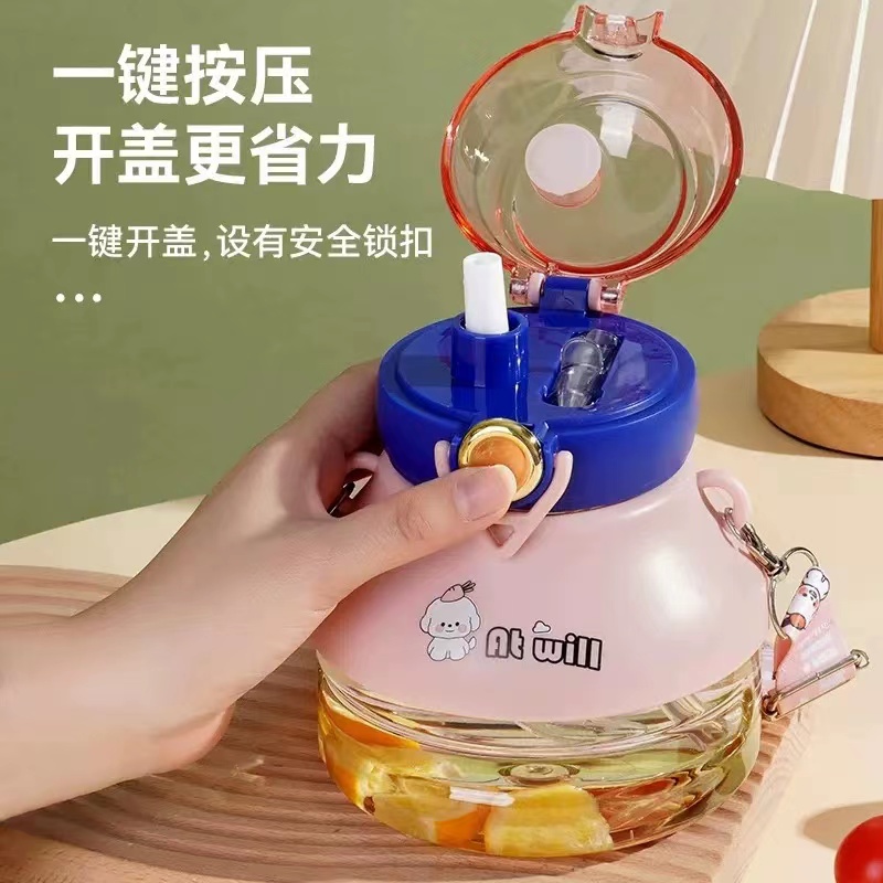 大容量水杯女儿童学生塑料运动水壶耐高温吸管杯夏季大肚杯详情图4