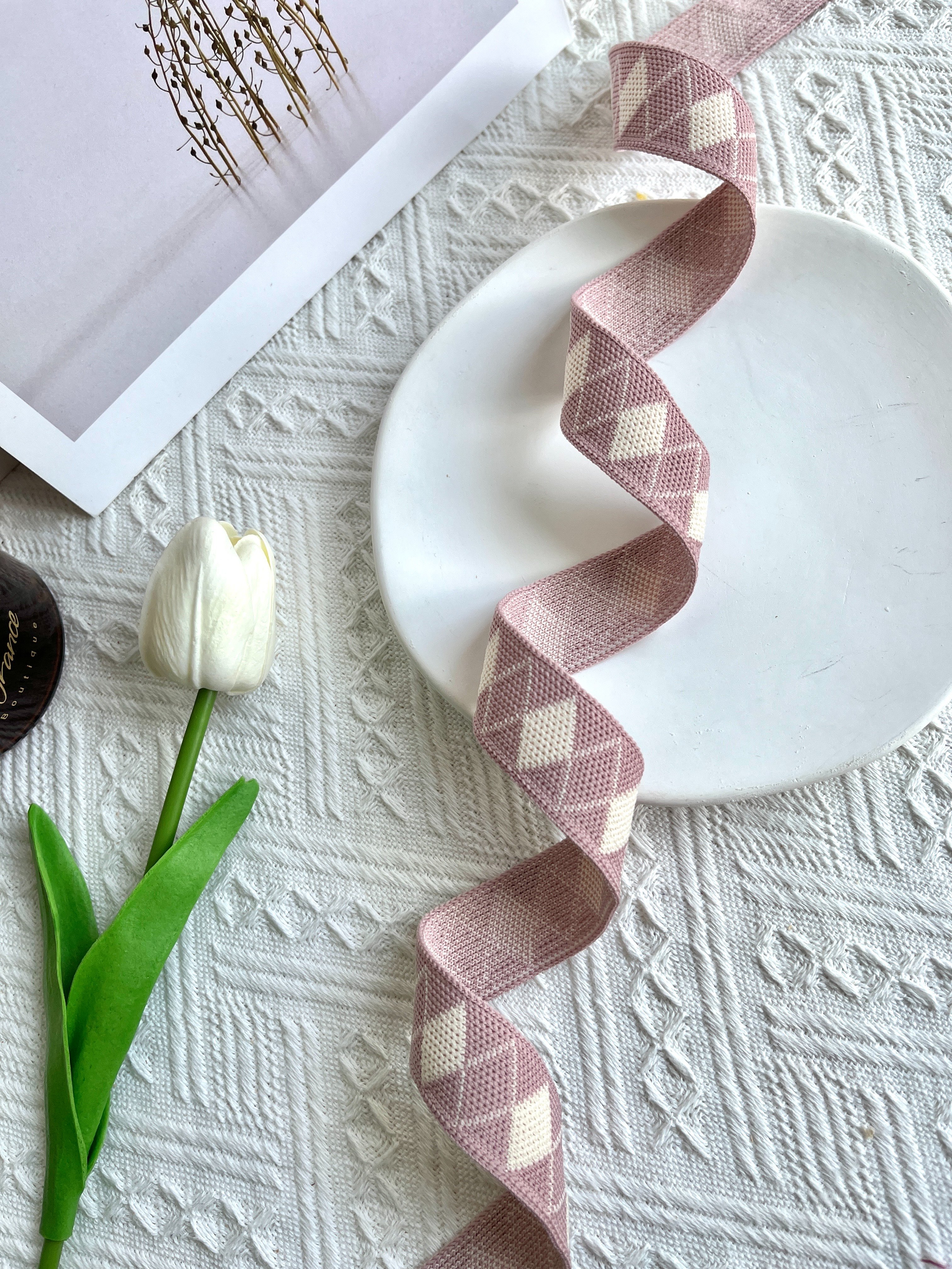 Jianjian Fashion's new diamond-shaped checkered knitted belt clothing accessories Specification image