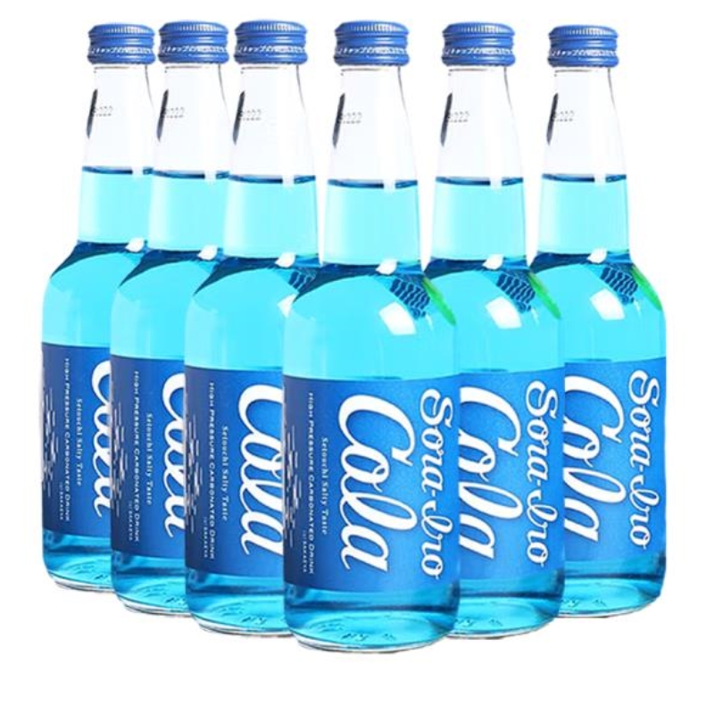 齐藤蓝色可乐日本进口 玻璃瓶网红蓝色可乐广岛汽水 330ml蓝色可乐广岛汽水碳酸饮料详情图1