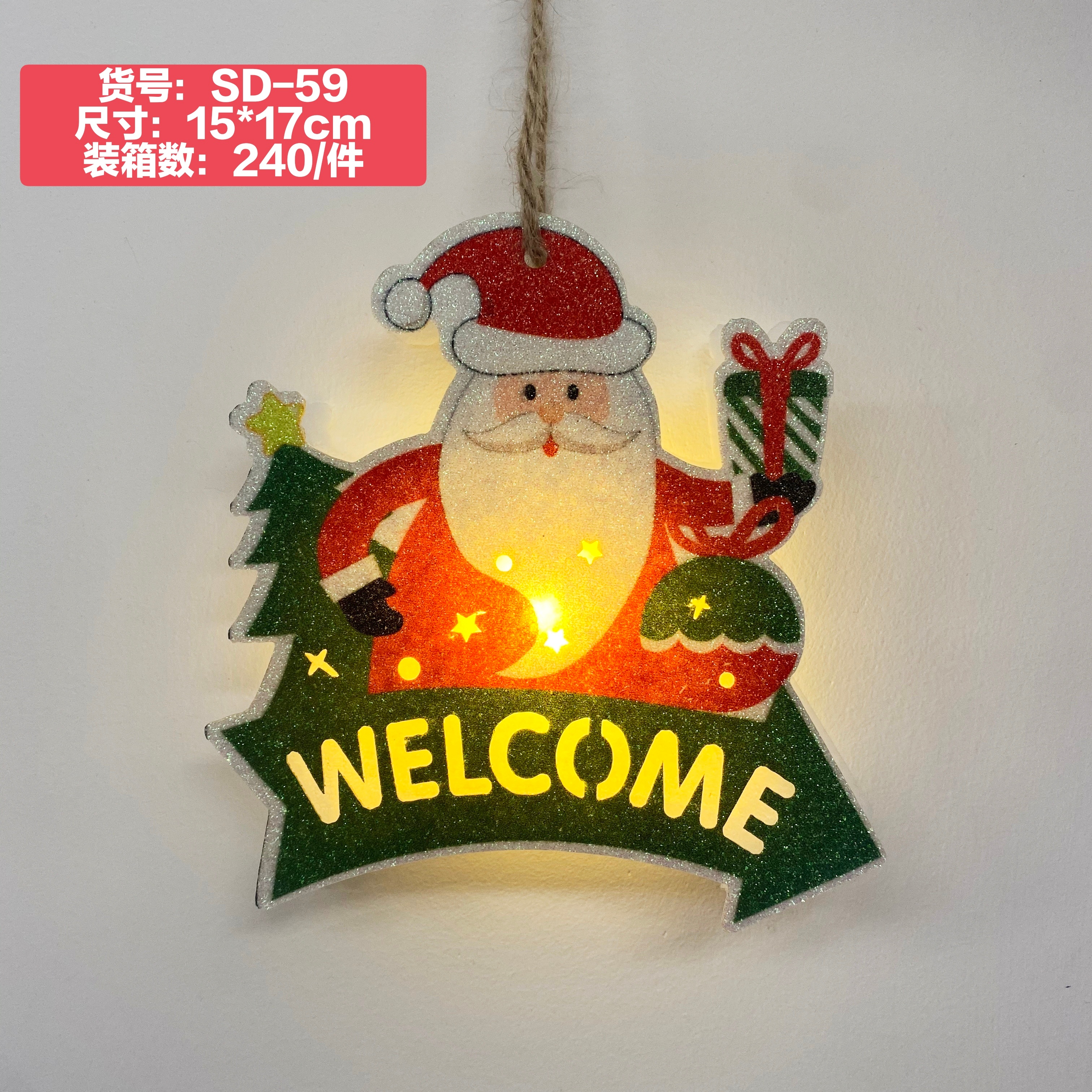 Wholesale of creative cartoon Christmas trees for Christmas decoration and new decorative luminous pendants for export details Picture