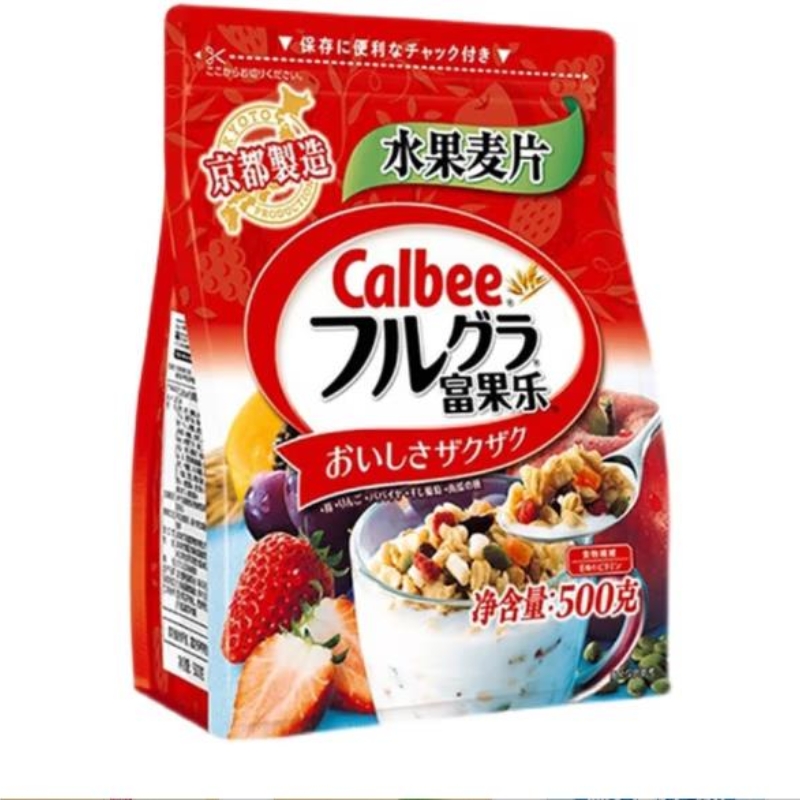 日本原装进口 Calbee 减糖麦片 混合麦片 水果麦片即食燕麦富果乐 非油炸 即食零食