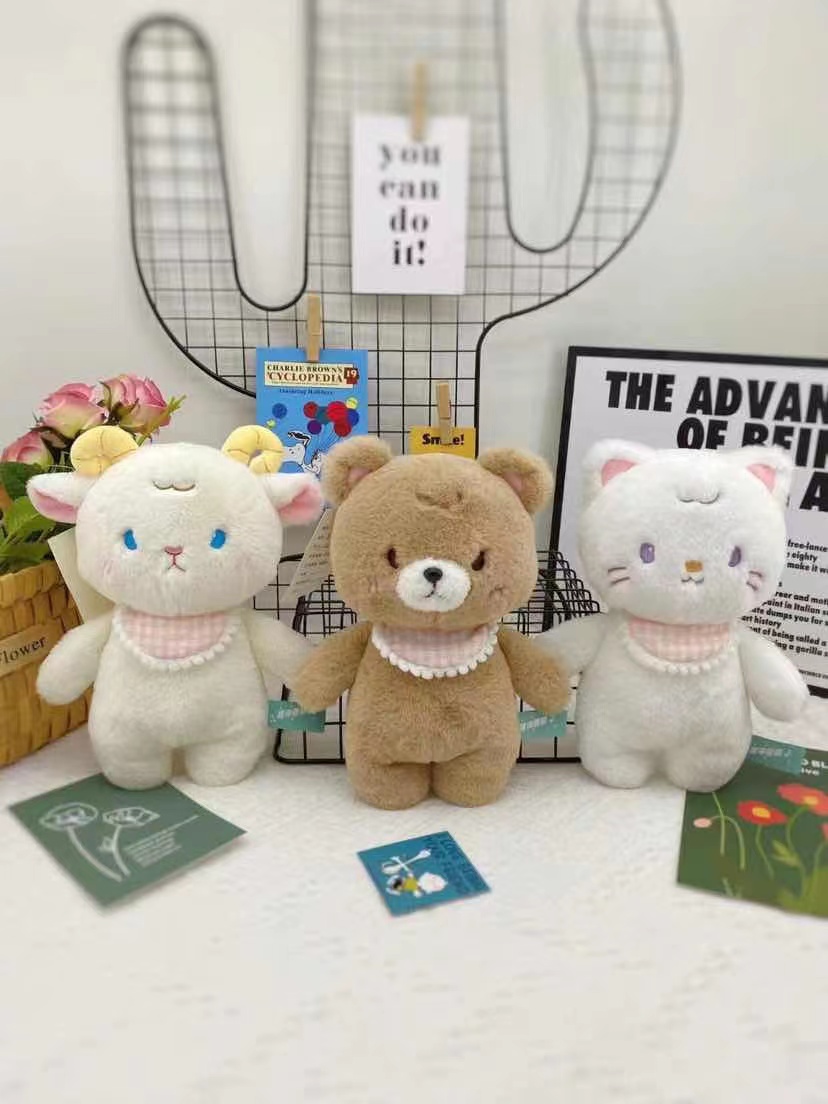 8-inch bibs, three types of plush dolls, plush toys, claw machine dolls, cute dolls wholesale Specification image