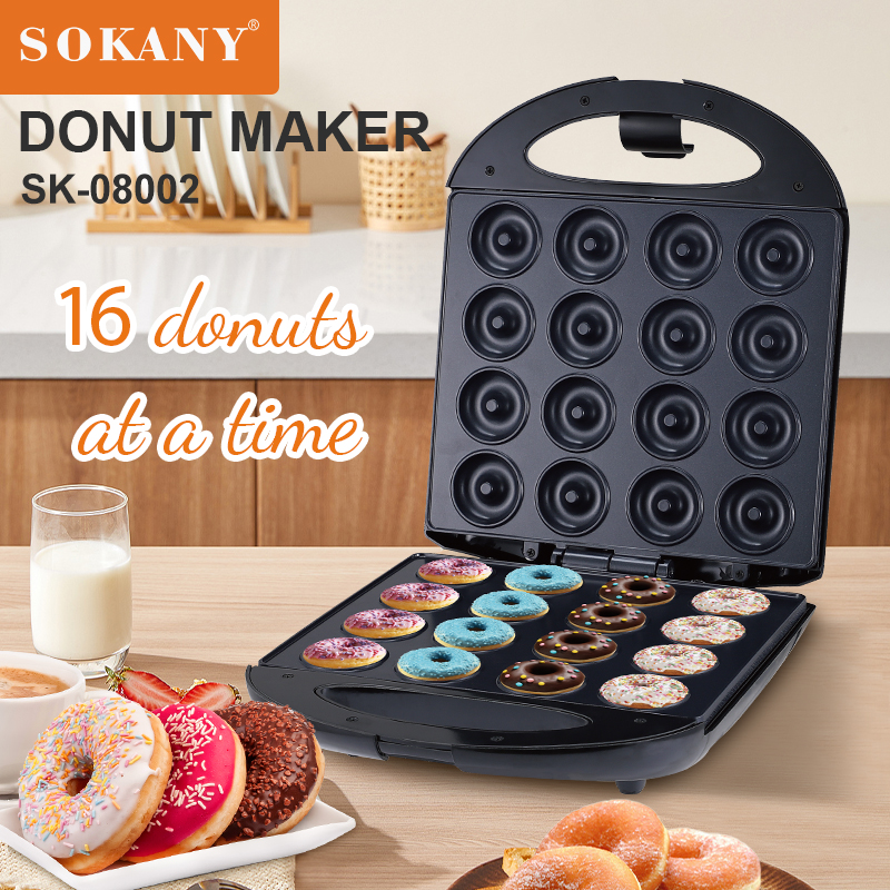 外贸SOKANY08002甜甜圈机蛋糕机甜品点心16孔面包机DONUT MACHINE详情图1
