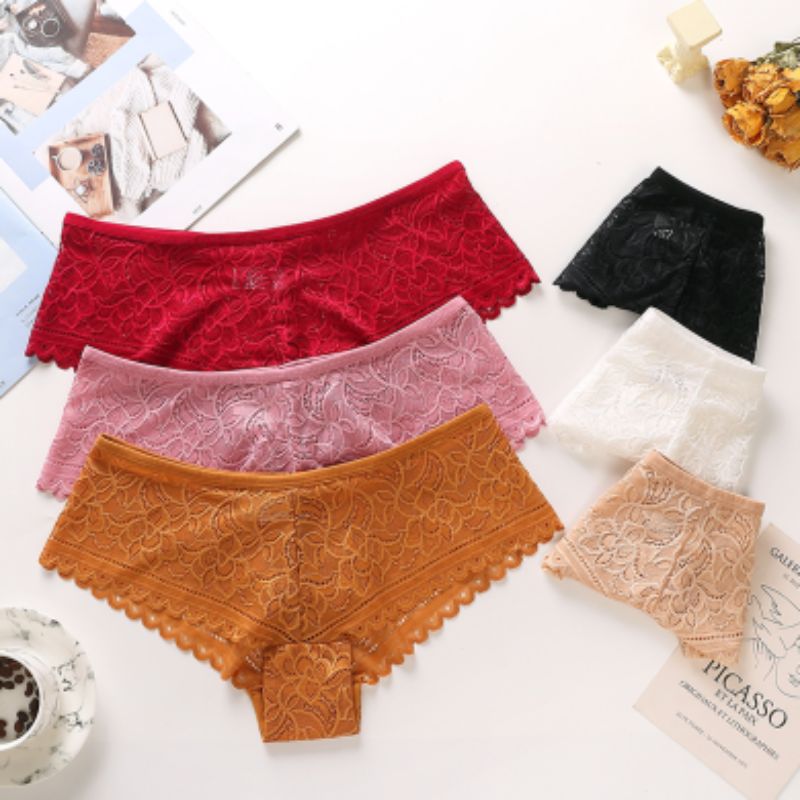 Low waist sexy export lace underwear soft, transparent and comfortable foreign trade set underwear for women