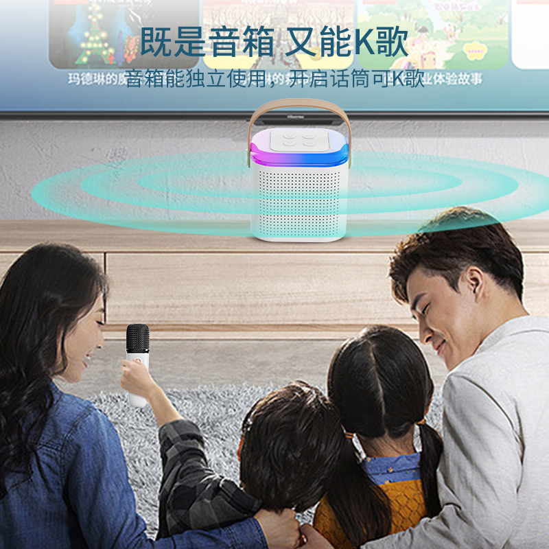 New microphone, Bluetooth speaker, Bluetooth speaker, mini karaoke microphone and speaker set, wireless karaoke set, home KTV microphone and speaker details Picture