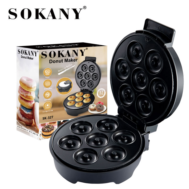 外贸出口SOKANY327甜甜圈机甜品机三明治机家用多功能烙饼机7孔烘焙蛋糕机图