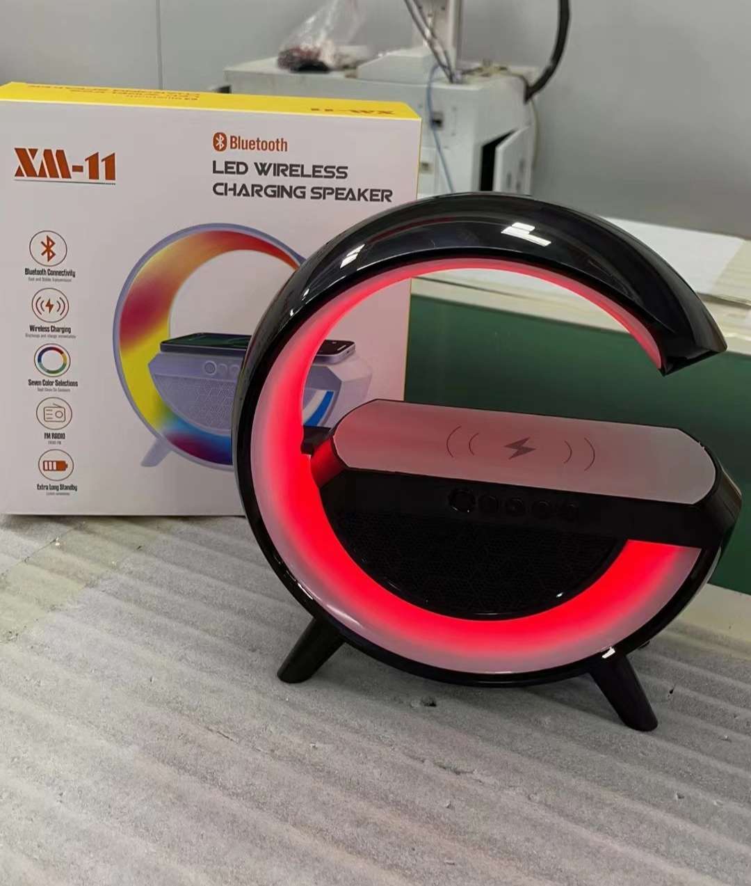 New wireless charging Bluetooth speaker, wireless Bluetooth audio system, three-in-one multi-functional wireless Bluetooth speaker, smart Bluetooth audio system, large G speaker, music light speaker pic 8