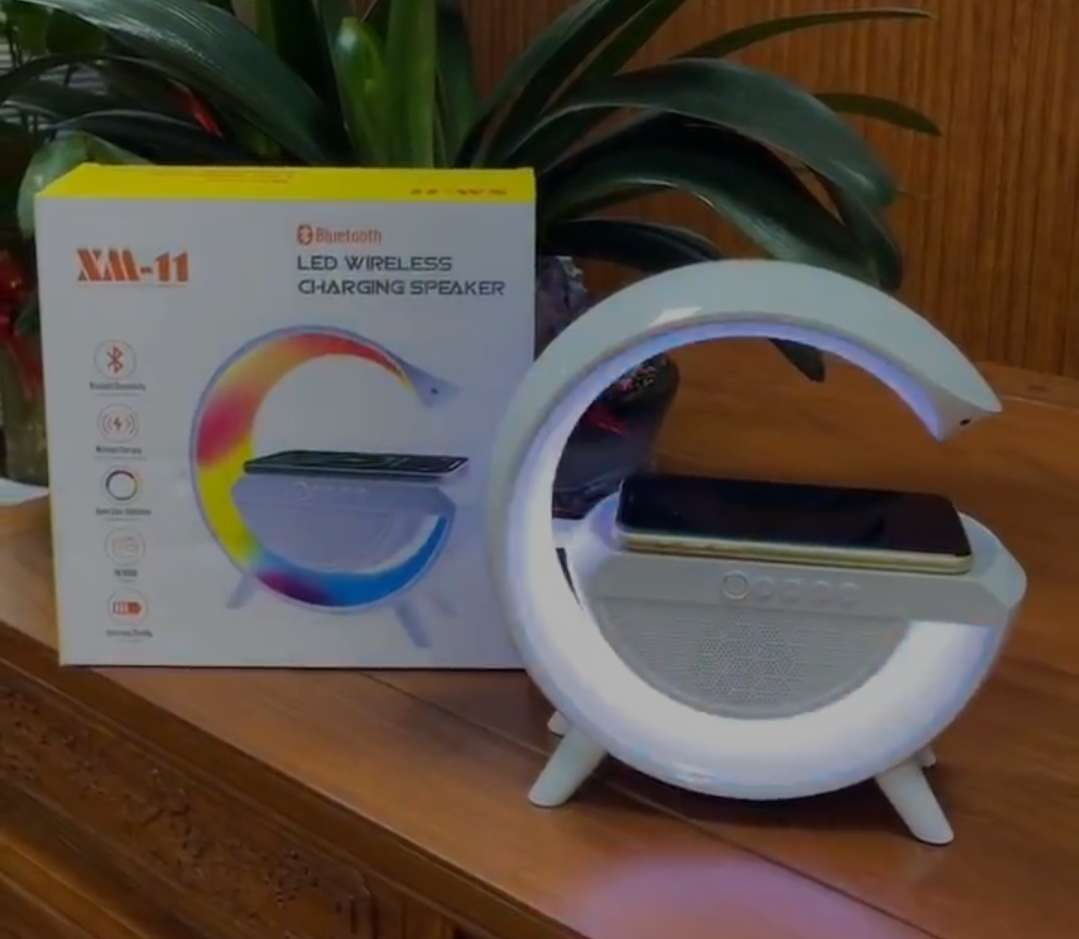 New wireless charging Bluetooth speaker, wireless Bluetooth audio system, three-in-one multi-functional wireless Bluetooth speaker, smart Bluetooth audio system, large G speaker, music light speaker pic 6