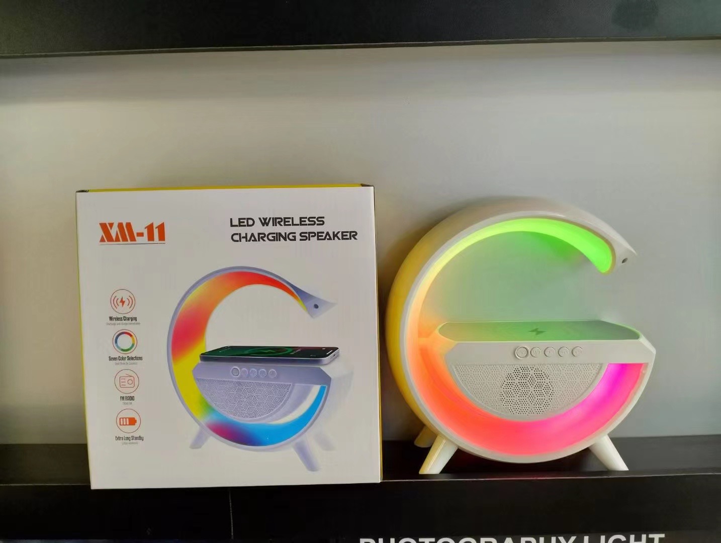 New wireless charging Bluetooth speaker, wireless Bluetooth audio system, three-in-one multi-functional wireless Bluetooth speaker, smart Bluetooth audio system, large G speaker, music light speaker pic 2