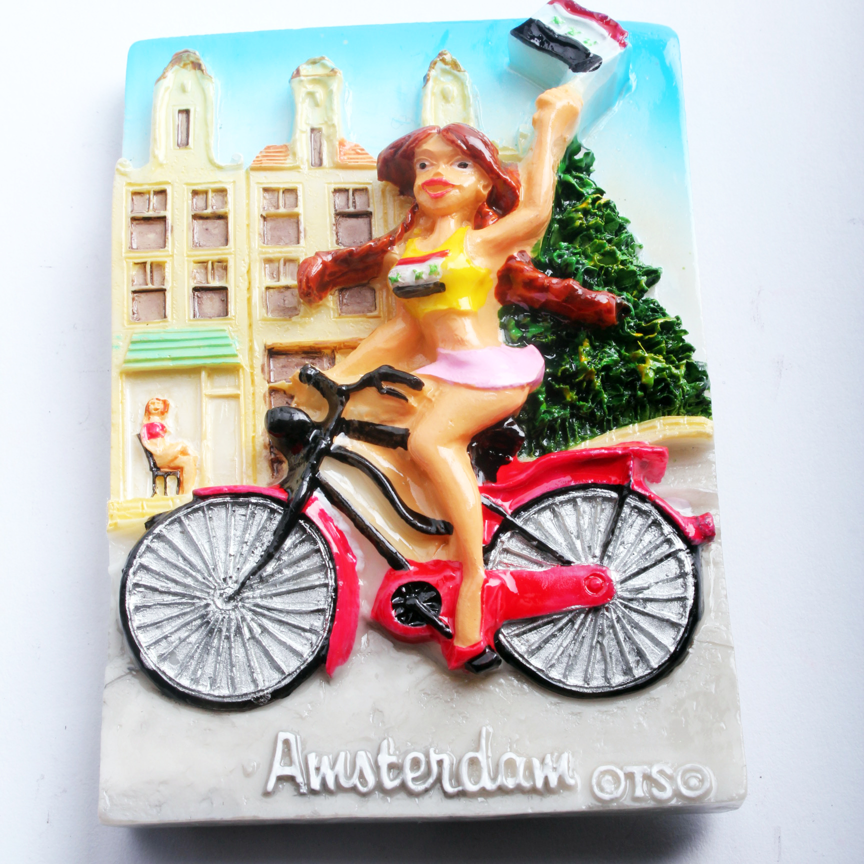 Fuente fabricante holandés especial 3D pintado a mano resina adhesivo refrigerador molino de viento adhesivo de refrigerador de construcción recuerdos de viaje personalizado Item Picture