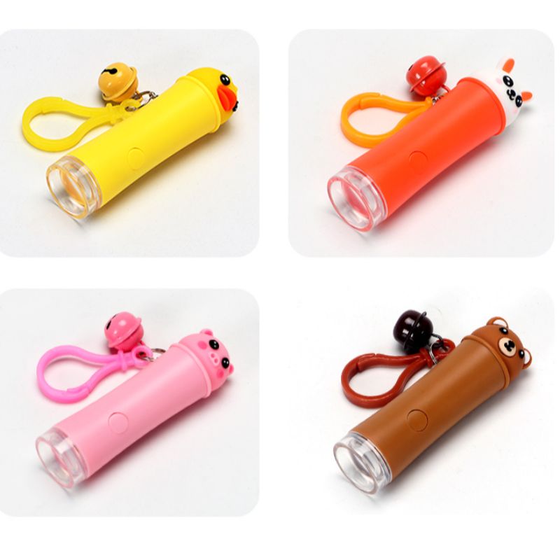 手电筒钥匙扣套装：小熊、兔子、小猪、鸭子四款可爱设计详情图1