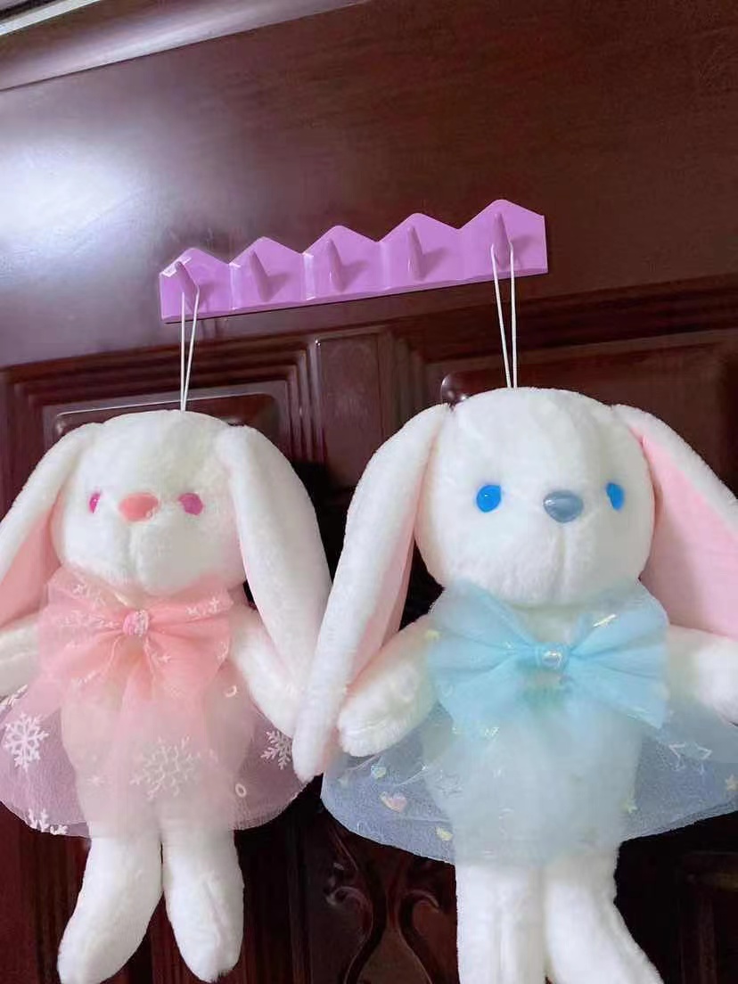 8-inch WZH chiffon dress rabbit plush doll, plush toy claw machine doll, cute doll wholesale details Picture