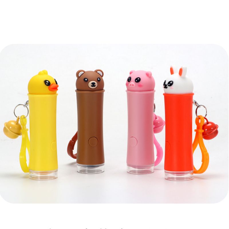 手电筒钥匙扣套装：小熊、兔子、小猪、鸭子四款可爱设计详情1