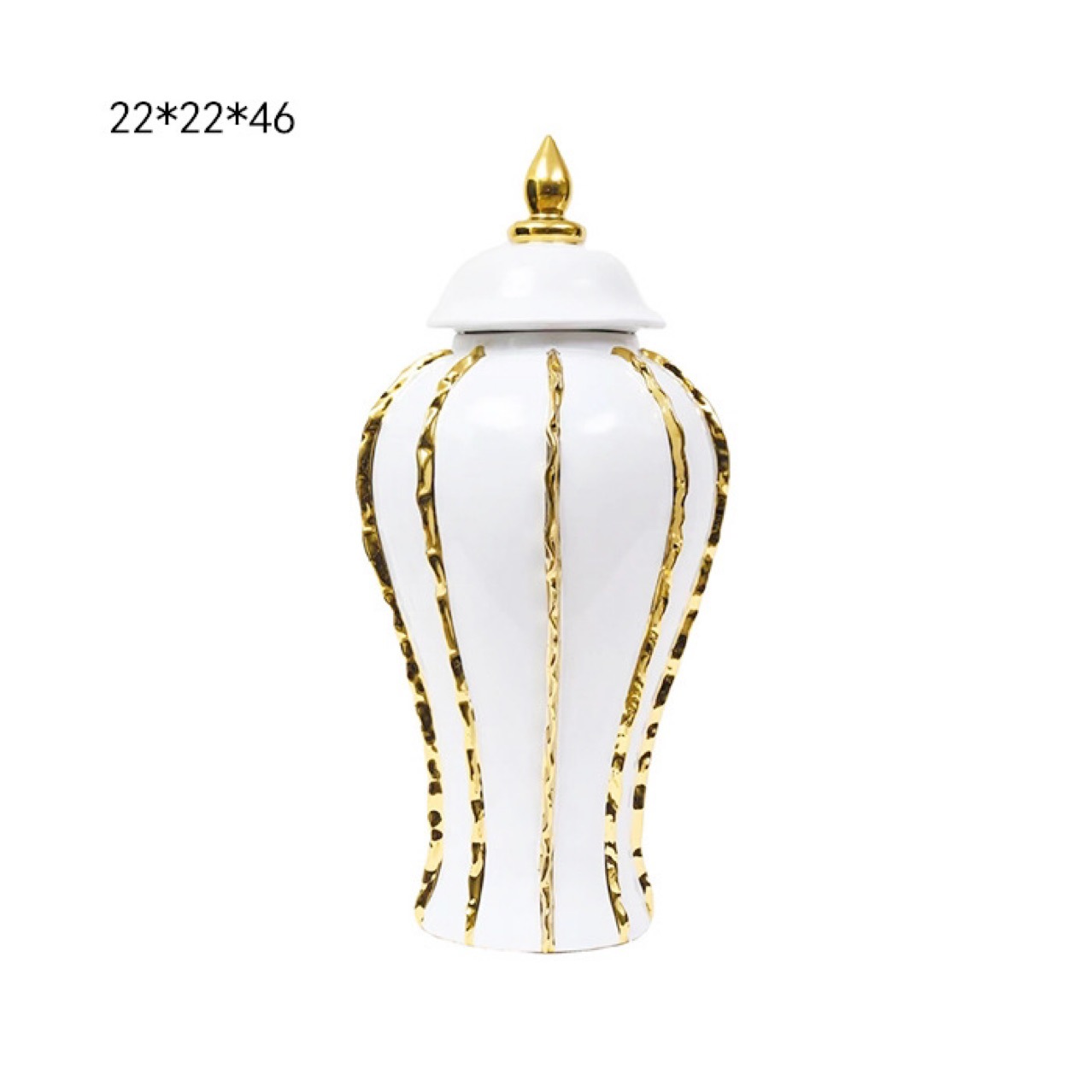 European-style ceramic striped jars, vases, flower vases, decorative items, light luxury electroplated gold edge, wedding hotel TV cabinet ornaments and handicrafts Application Scenario