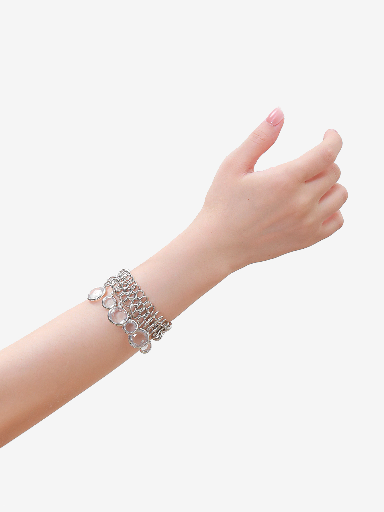 New alloy bracelet, European and American fashion street style, metallic texture geometric tassel jewelry Item Picture