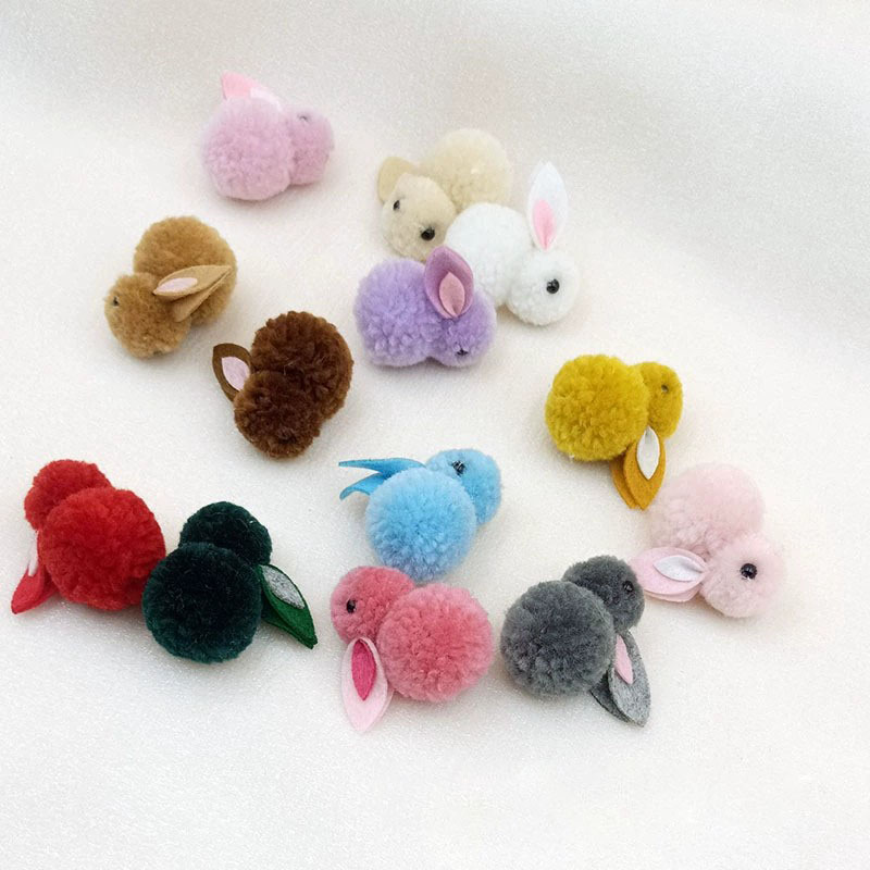 答案：韩版秋冬/卡通毛绒/小白兔/宝宝发夹/发箍头饰/围巾DIY/配件精选/兔子细节图