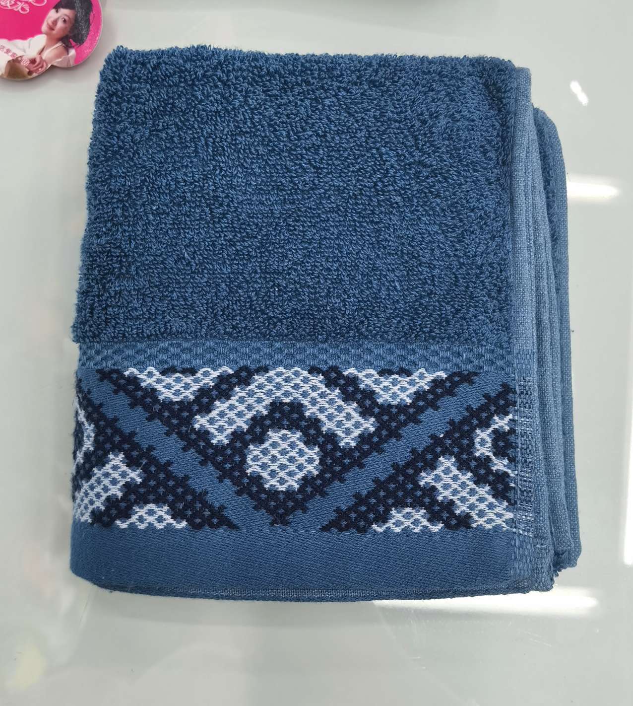 High-Grade Pure Cotton Jade Grid Household Face Wash Specification drawing